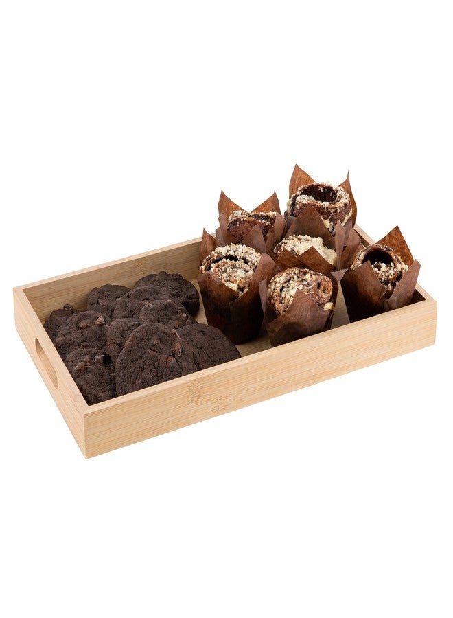 Hammont Bamboo Serving Tray Bamboo Decor - Five Piece Nested Breakfast Bamboo Tray - Wood Crafts Trays for Organizing | Bathroom Tray - Food Trays for Party Buffet Montessori Wooden Trays for Serving - Image 3