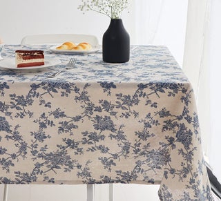 Wracra Cotton Linen Vintage Rectangle Tablecloth Pastoral Floral Rustic Table Cloth Washable Table Cover for IndoorOutdoorFarmhouse DecorPicnicTabletop Decoration Blue Floral 5578 - pzsku/Z500C0BDAAC77AE55DC78Z/45/1749490627/a6f20b08-0d8e-44ab-894b-d335b0762110