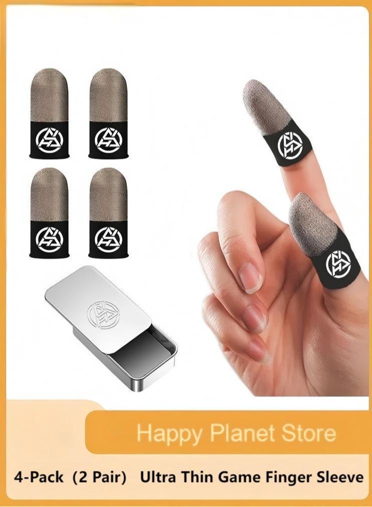 KASTWAVE 4-Pack（2 Pair） Mobile Game Touch Screen Finger Sleeve Super Highly Sensitive Feelers Smooth Operation Sweat Absorbing Odorless Breathable Seamless Finger Sleeve For Pubg And Much Other Games Play  - Image 1