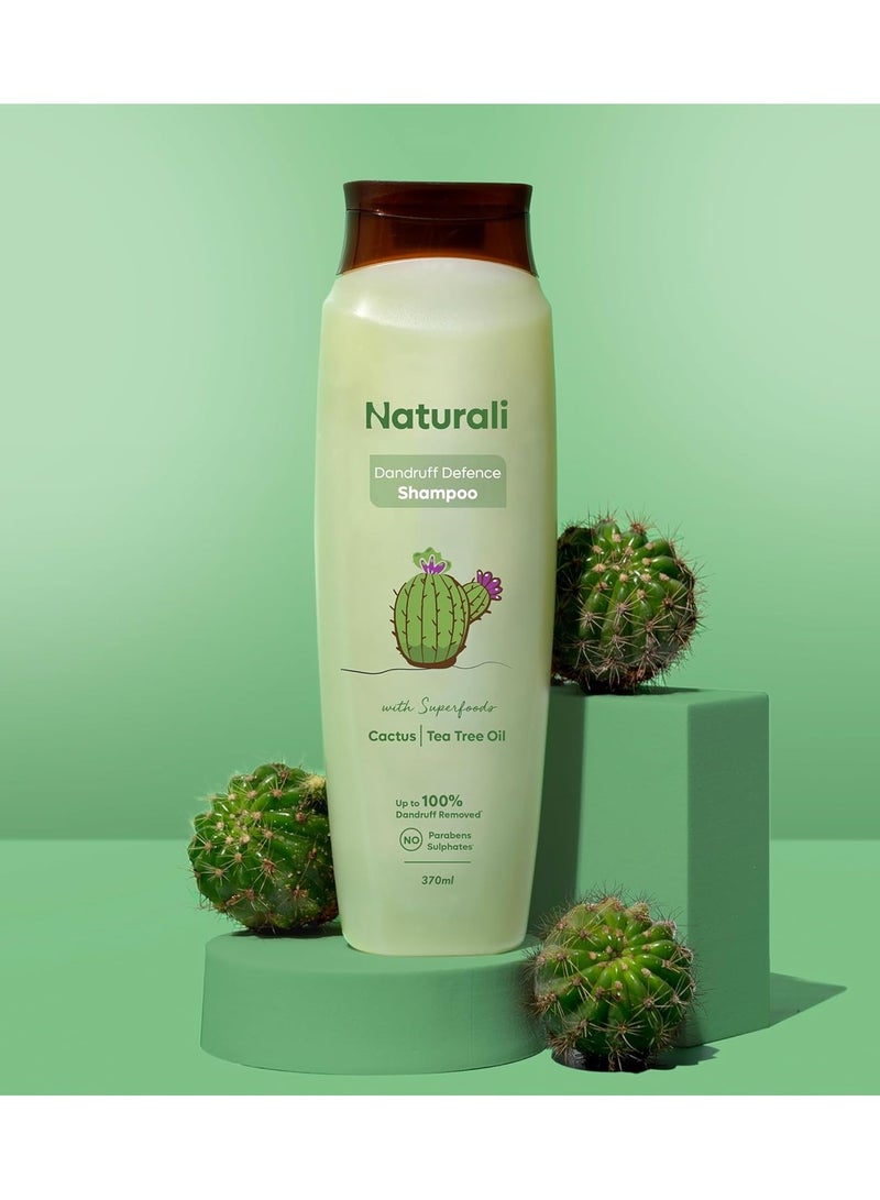 طبيعي شامبو دفاع قشرة الرأس مع زيت شجرة الشاي ومستخلصات الصبار | يمنع قشرة الرأس | الشامبو الخالي من البارابين والكبريتات (370 مل) - Image 2