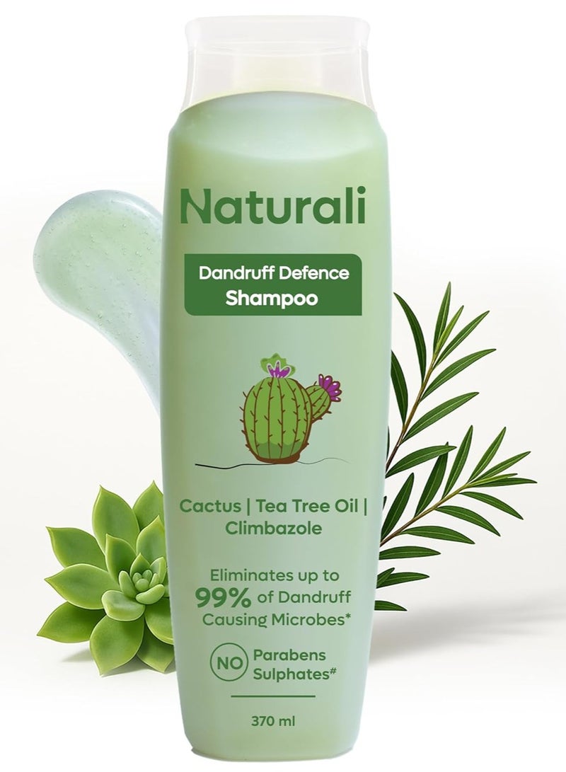 طبيعي شامبو دفاع قشرة الرأس مع زيت شجرة الشاي ومستخلصات الصبار | يمنع قشرة الرأس | الشامبو الخالي من البارابين والكبريتات (370 مل) - Image 1