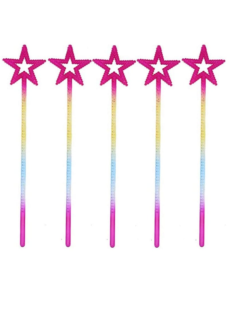 SYOSI Star Fairy Wands 5PCS Girls Costume Props Star Magic Wand Angel Fairy Wands Sticks Birthday Party Wedding Cosplay 13 Inches - Image 4