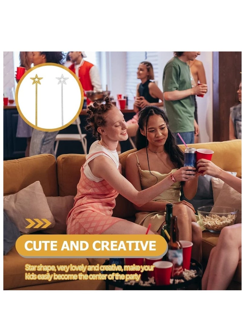 SYOSI Star Fairy Wands 5PCS Girls Costume Props Star Magic Wand Angel Fairy Wands Sticks Birthday Party Wedding Cosplay 13 Inches - Image 5