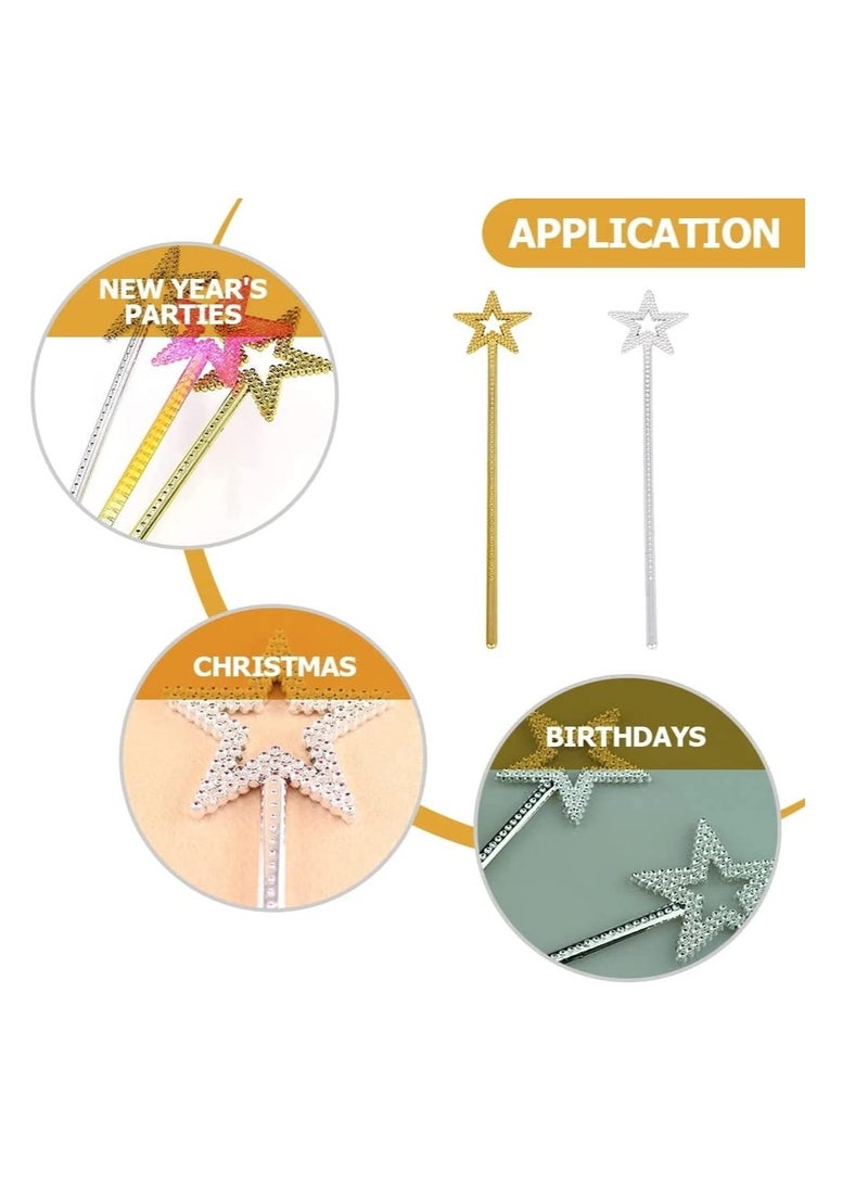 SYOSI Star Fairy Wands 5PCS Girls Costume Props Star Magic Wand Angel Fairy Wands Sticks Birthday Party Wedding Cosplay 13 Inches - Image 3
