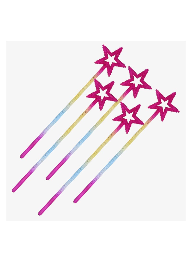 SYOSI Star Fairy Wands 5PCS Girls Costume Props Star Magic Wand Angel Fairy Wands Sticks Birthday Party Wedding Cosplay 13 Inches - Image 1