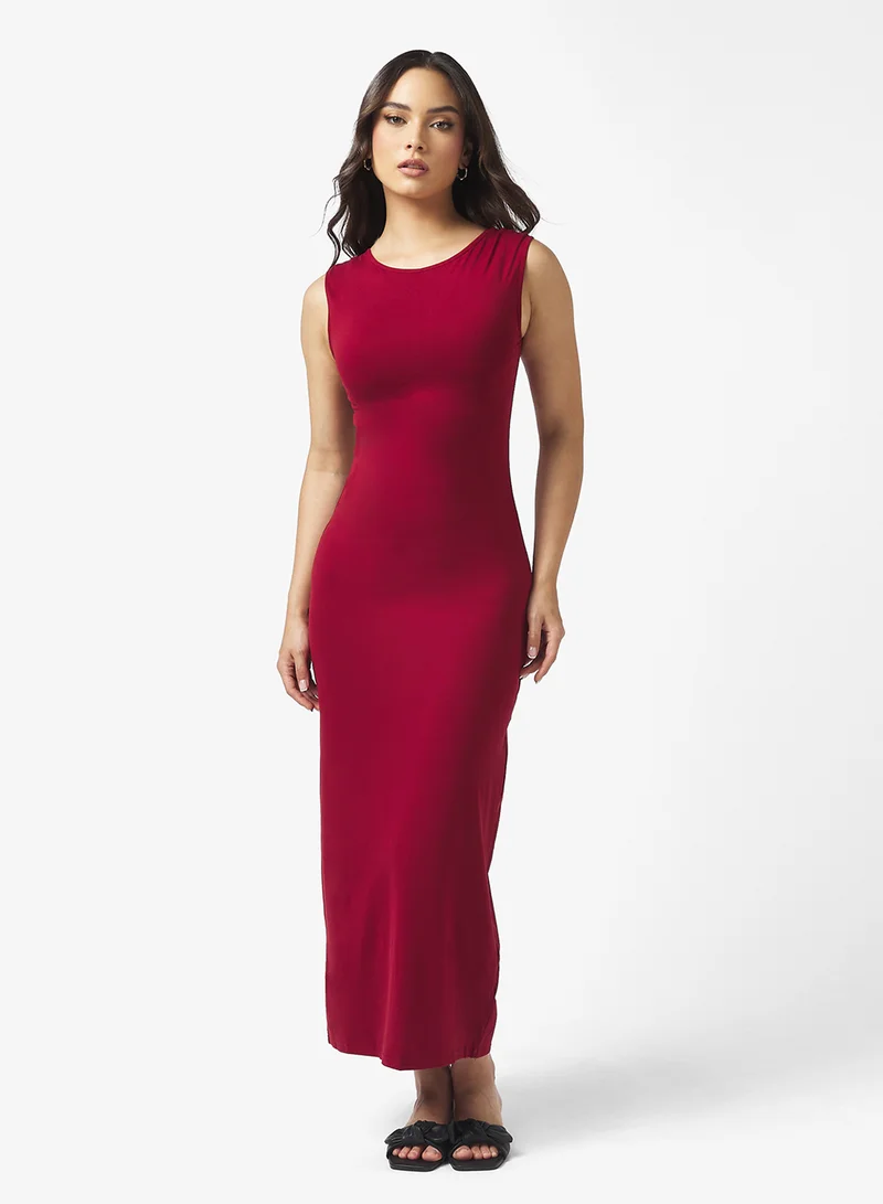 جينجر بيسيكس Sleeveless Bodycon Knitted Maxi Dress