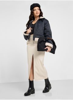 ONLY Fur Contrast Quilted Jacket  - Image 4