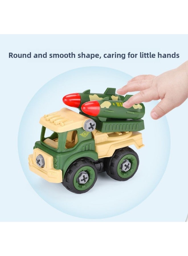 Children's Detachable Military Car Boys Toy Assembled Toy Car Suit Worker-Color:Police Car Type B [.4 Cars]  - Image 4