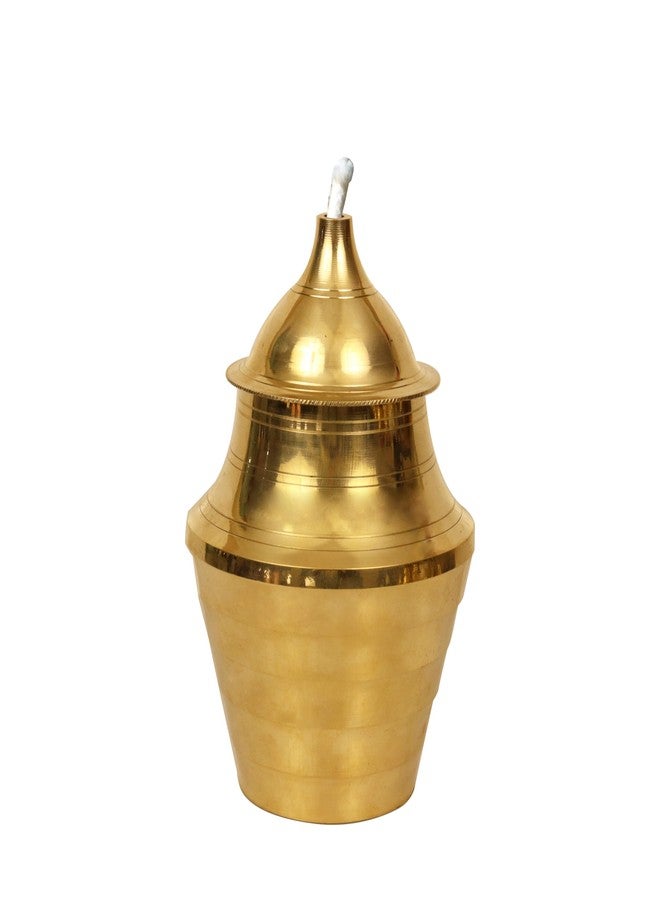 Spillbox Traditional Brass Kumba Aarti Diya for Pooja with 500ml Oil Capacity| Long Burning Deepam for Home Temple Use | Mandir Rituals|Poorna kumbam Aarthi|kumba Deepam |Kumbha lamp - kudam Diya - Image 1