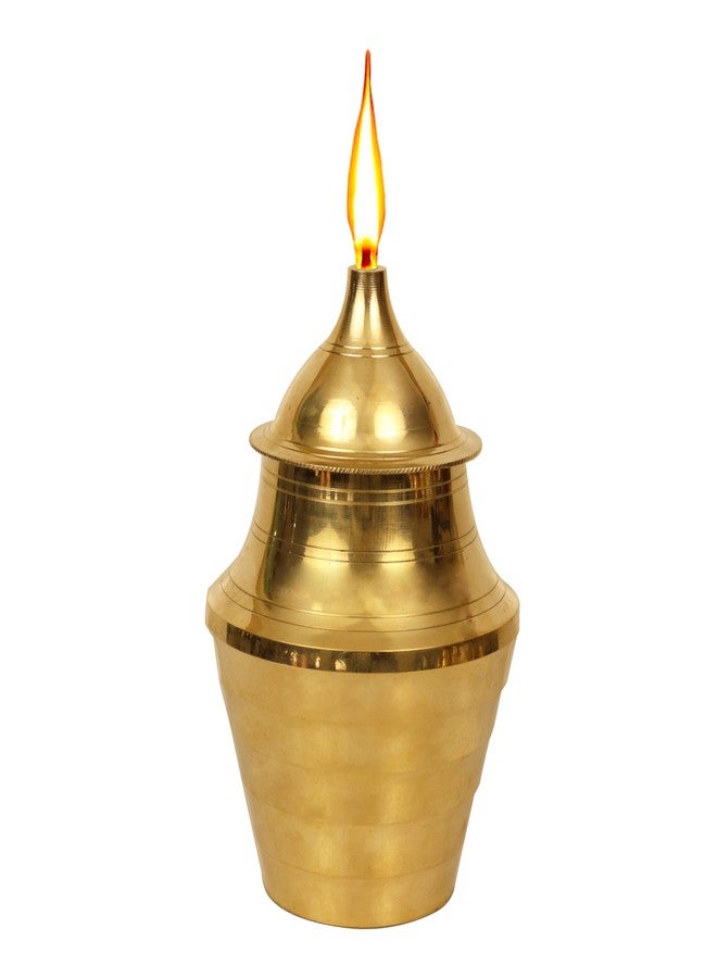Spillbox Traditional Brass Kumba Aarti Diya for Pooja with 500ml Oil Capacity| Long Burning Deepam for Home Temple Use | Mandir Rituals|Poorna kumbam Aarthi|kumba Deepam |Kumbha lamp - kudam Diya - Image 3