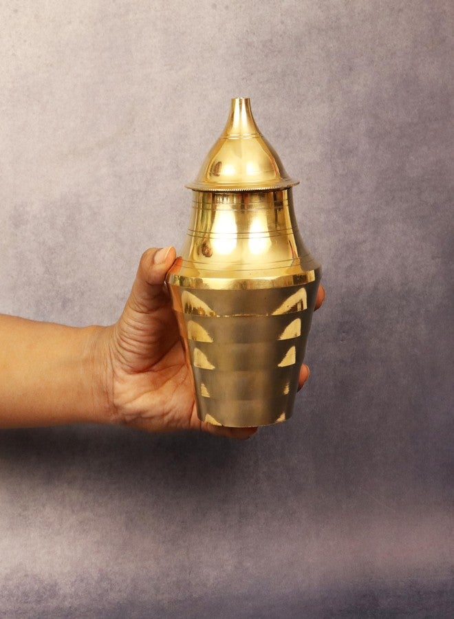 Spillbox Traditional Brass Kumba Aarti Diya for Pooja with 500ml Oil Capacity| Long Burning Deepam for Home Temple Use | Mandir Rituals|Poorna kumbam Aarthi|kumba Deepam |Kumbha lamp - kudam Diya - Image 2