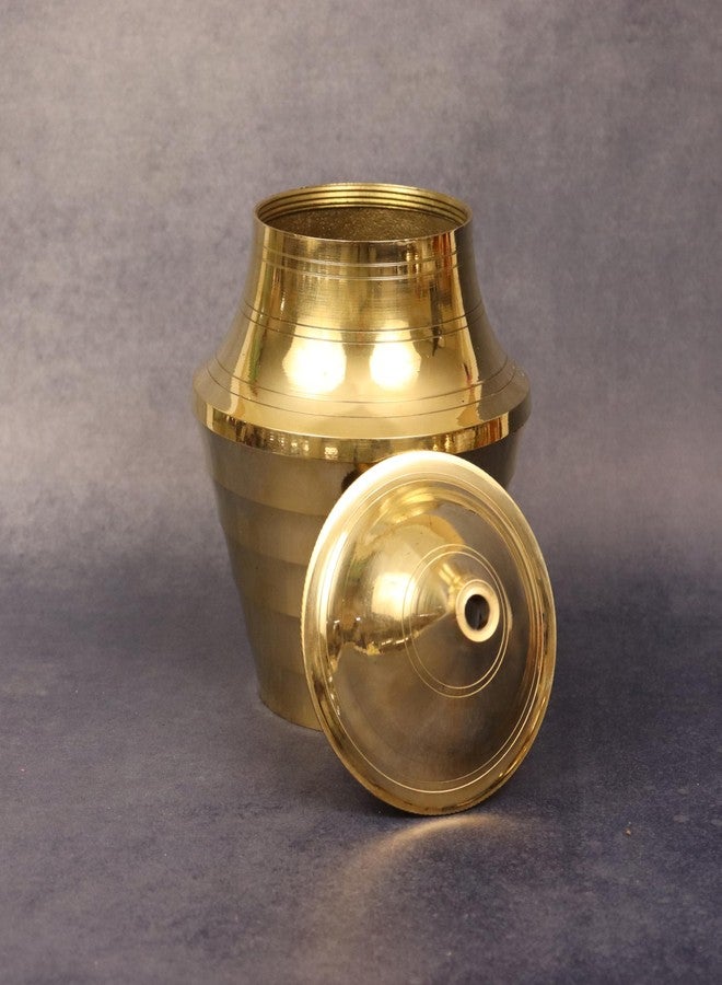 Spillbox Traditional Brass Kumba Aarti Diya for Pooja with 500ml Oil Capacity| Long Burning Deepam for Home Temple Use | Mandir Rituals|Poorna kumbam Aarthi|kumba Deepam |Kumbha lamp - kudam Diya - Image 5