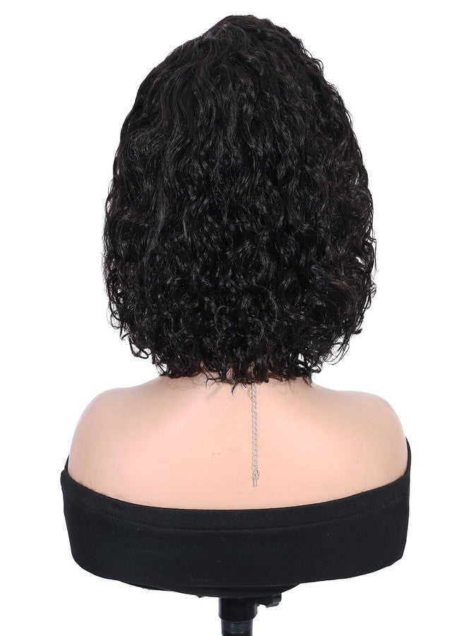 Quantum Love Short Curly Human Hair Wigs for Black Women 12 Inches Kinky Curly Lace Front Brazilian Virgin Human Hair 13x4 Lace Frontal Deep Curly Bob Wig Natural Black - Image 4