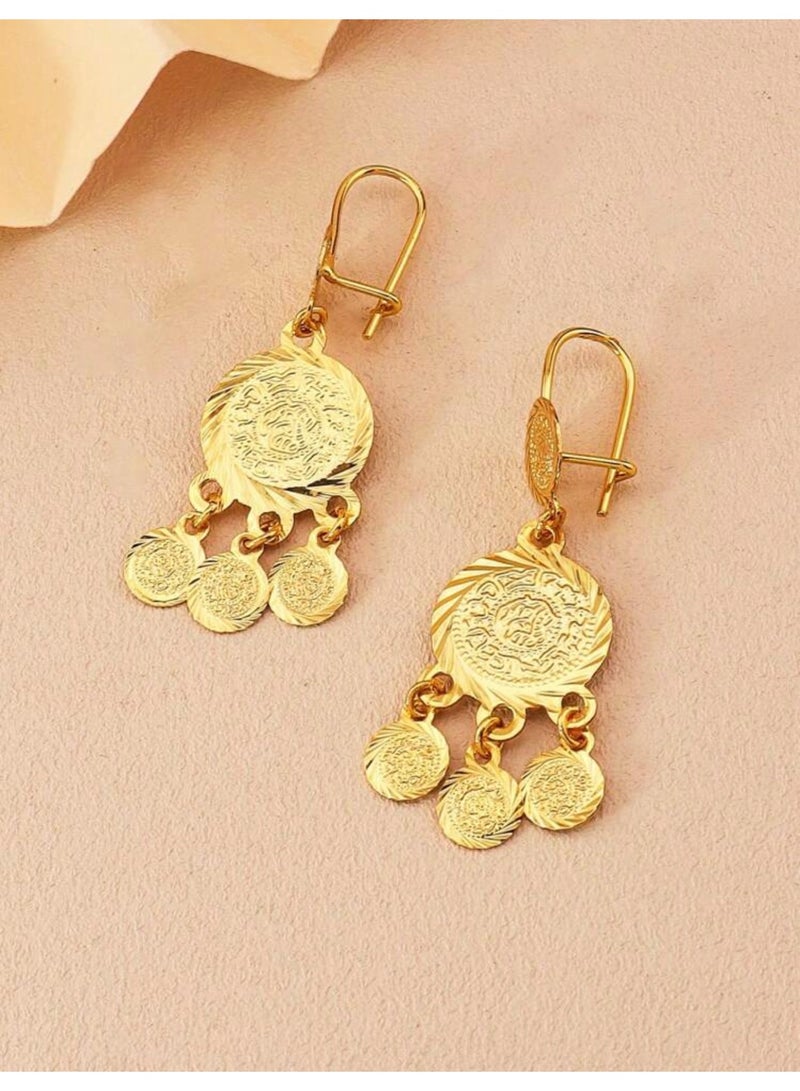 GOLDMAX Elegant 21k Gold Plated Earrings For Women - Image 3