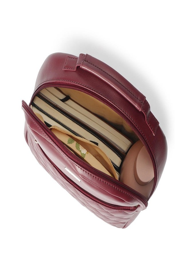 Fastrack Puffup Backpack | Quilted Faux-Leather Backpack For Women | Compact Bag with Tablet Sleeve & Utility Pockets - Image 2