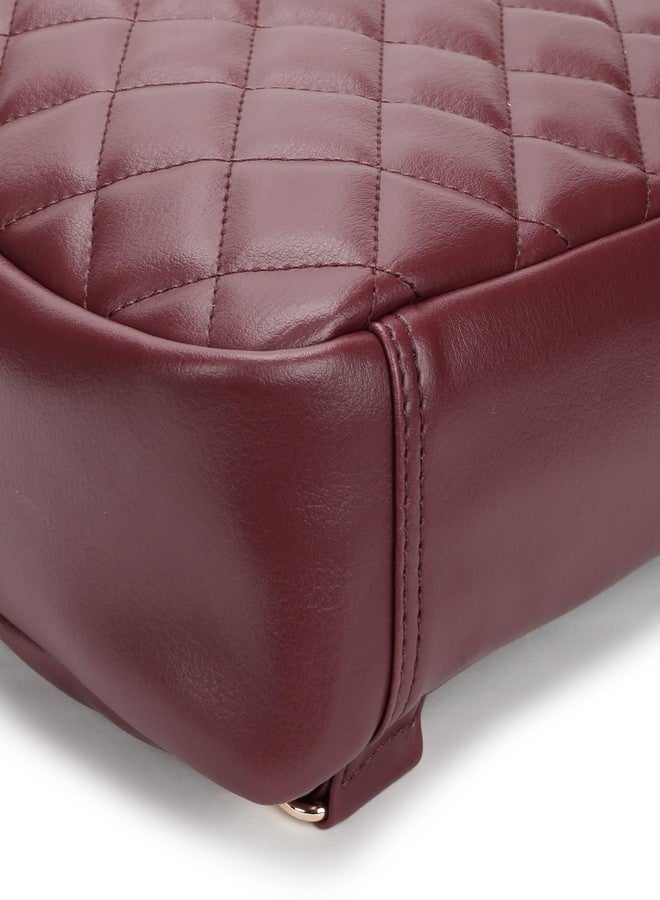 Fastrack Puffup Backpack | Quilted Faux-Leather Backpack For Women | Compact Bag with Tablet Sleeve & Utility Pockets - Image 4