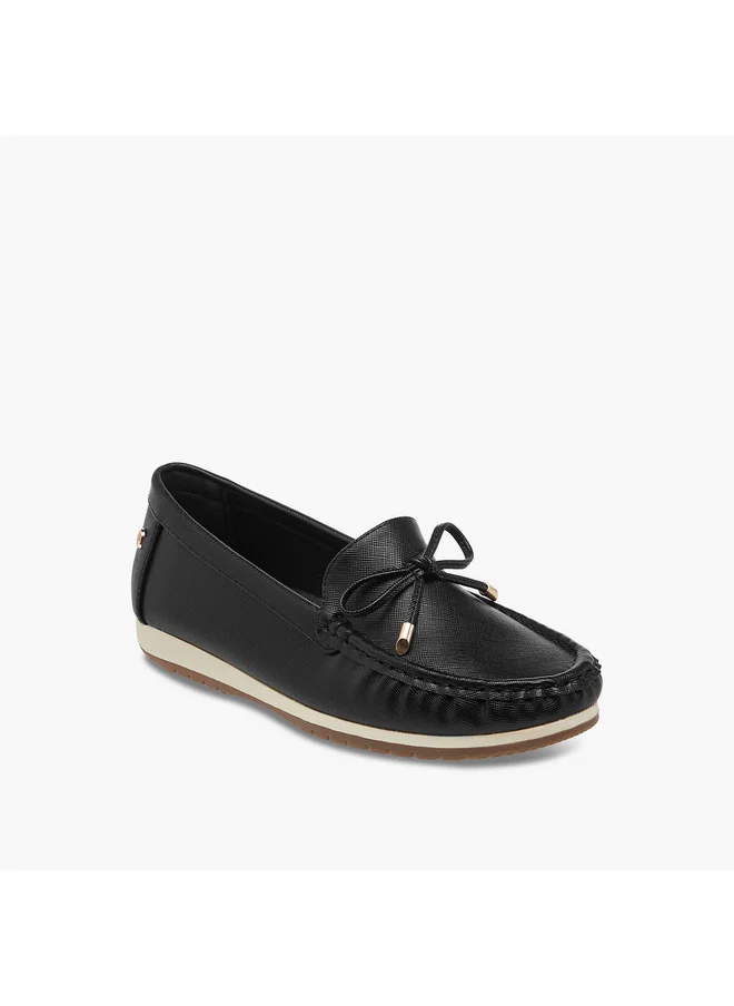 لو كونفورت Women's Bow Detail Slip-On Moccasins