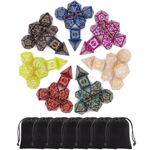 CiaraQ Polyhedral Dice Set DND Role Playing Dice for Dungeons and Dragons RPG Table Games MultiColor 49pcs - Image 1