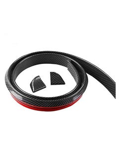 Generic 1.5M Universal Car Bumper Strip Carbon Fiber Rubber Rear Spoiler Wing Exterior Spoiler Kit for Most Cars & Trucks Flexible Self-Adhesive Fits Front Bumper Side Skirts Tail Fins (40mm Width)  - Image 1