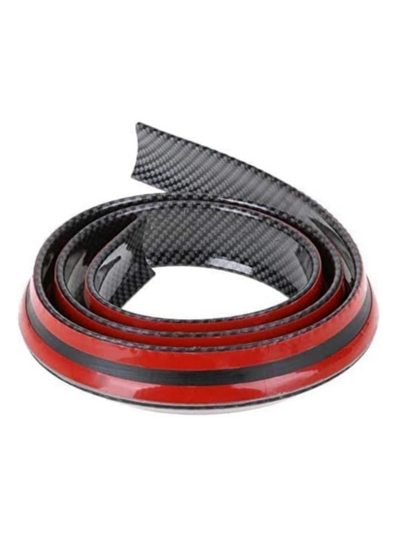Generic 1.5M Universal Car Bumper Strip Carbon Fiber Rubber Rear Spoiler Wing Exterior Spoiler Kit for Most Cars & Trucks Flexible Self-Adhesive Fits Front Bumper Side Skirts Tail Fins (40mm Width)  - Image 2