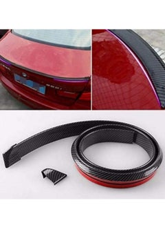 Generic 1.5M Universal Car Bumper Strip Carbon Fiber Rubber Rear Spoiler Wing Exterior Spoiler Kit for Most Cars & Trucks Flexible Self-Adhesive Fits Front Bumper Side Skirts Tail Fins (40mm Width)  - Image 3