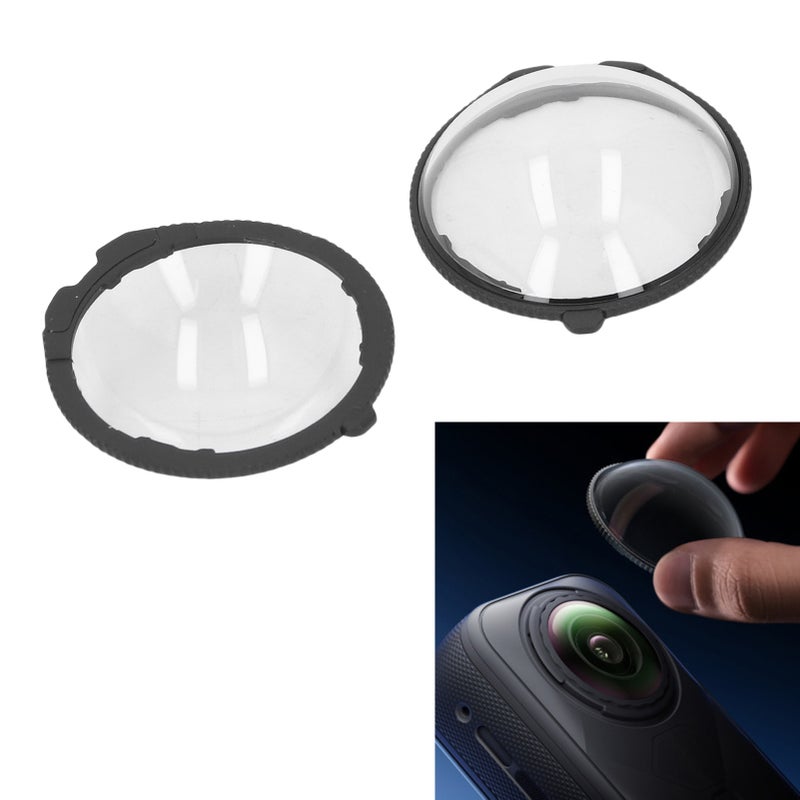 2 قطعة حارس عدسة استبدال لـ Insta360 X5 غطاء عدسة كاميرا زجية بصريّة مقاومة للماء - Image 1