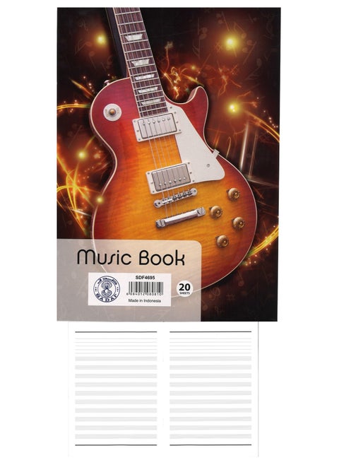 A4 Size Music Notebook 20 Sheets Assorted Colours
