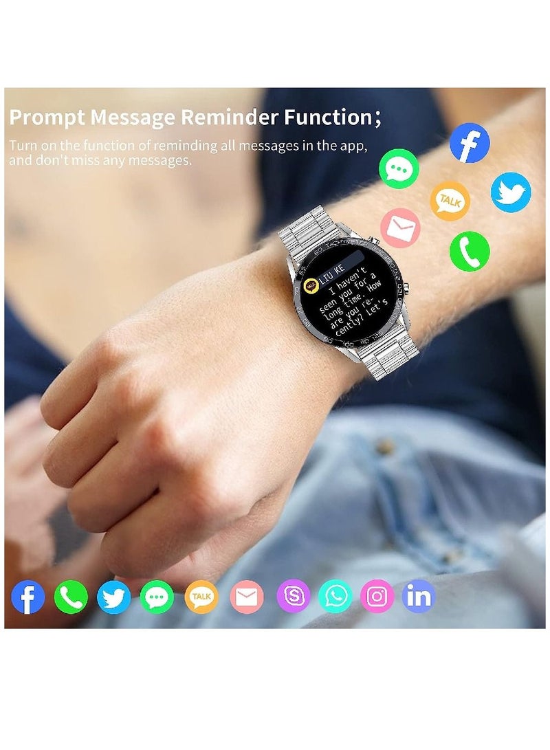 Zoom Plus Bluetooth Calling Stainless Steel Multi-Function Heart Rate Monitoring Smartwatch Silver - Image 4