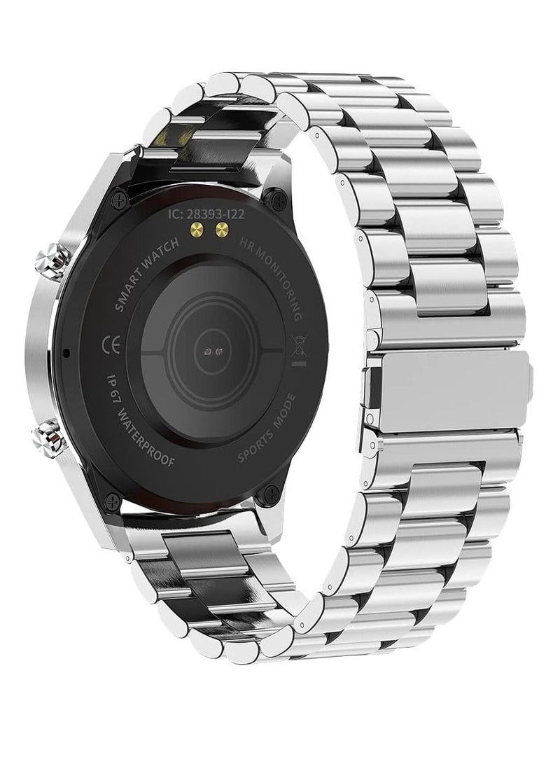 Zoom Plus Bluetooth Calling Stainless Steel Multi-Function Heart Rate Monitoring Smartwatch Silver - Image 2