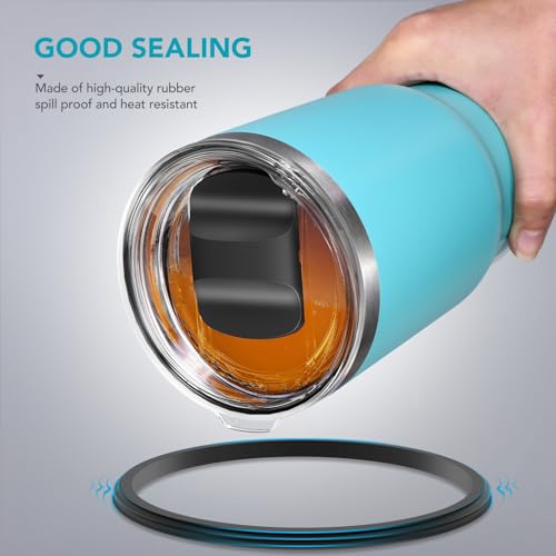 SOONSURE 10 oz Wine Tumbler Lid, Replacement Lids Compatible for YETI 6 oz Espresso Mugs, 8 oz Stackable Cup and 10 oz Tumbler, 2 Pack Travel Spill Proof Cup Lids Covers with Magnetic Slider Switch, BPA Free - Image 4