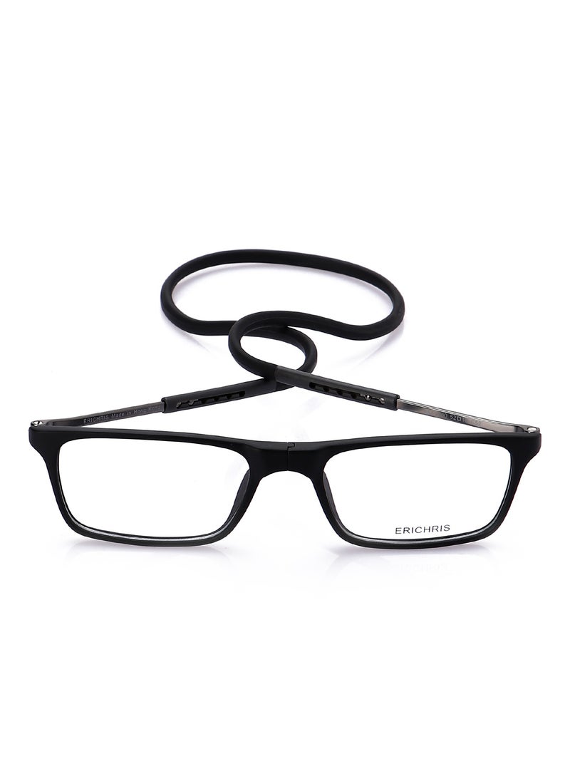 ERICHRIS - Rectangular frame optical reading glasses+1.00 with strap holder for men - Image 1
