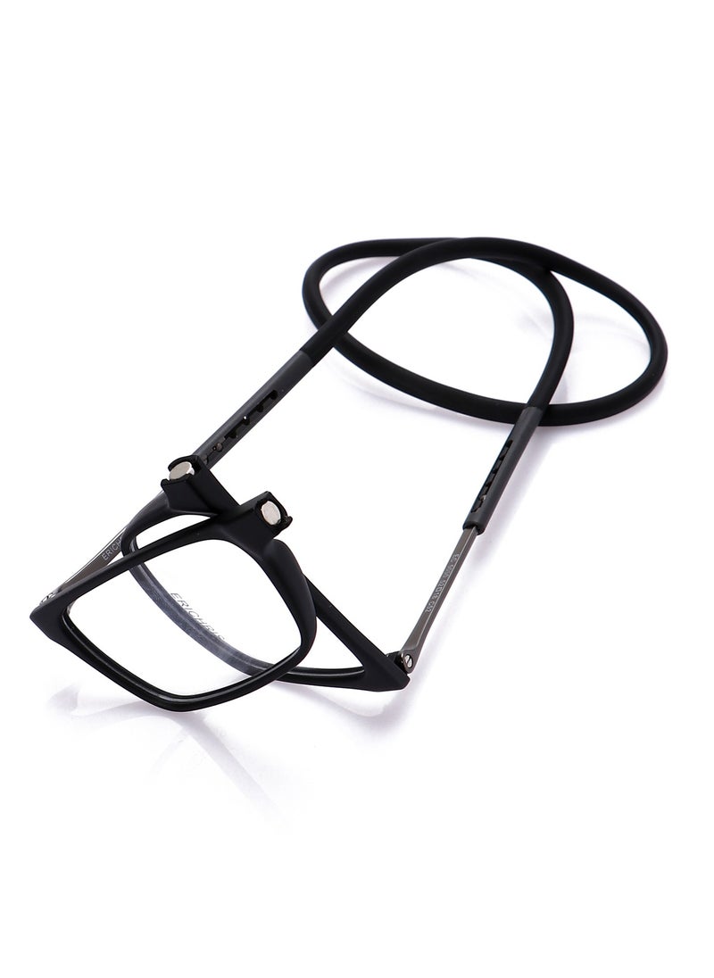 ERICHRIS - Rectangular frame optical reading glasses+1.00 with strap holder for men - Image 1