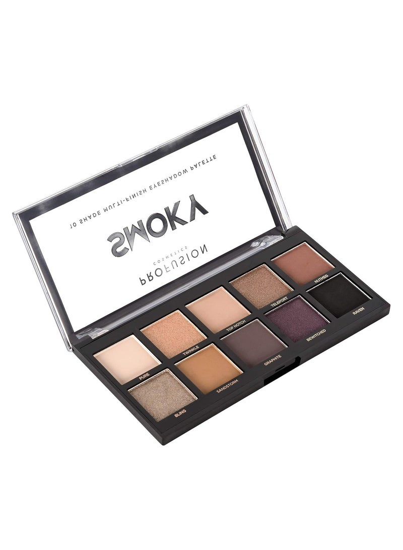 profusion Cosmetics 10 Shade Eyeshadow Palette High Pigmented Multi Finish Colors Vegan and Cruelty Free Create Stunning Looks On the Go Travel Friendly and Versatile Makeup Smoky - Image 2