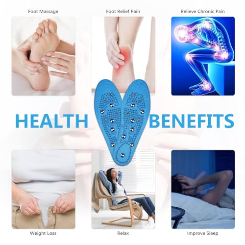 HANNEA® 1 Pair Acupressure shoe sole,Breathable Magnet Nubs Massager shoe insoles for men women Stimulate Blood Circulation,Relieve Tension - Acupressure Tools kit (M EU 41-46) - Image 3