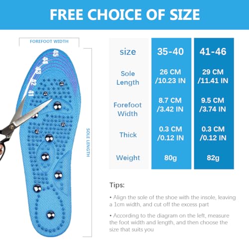 HANNEA® 1 Pair Acupressure shoe sole,Breathable Magnet Nubs Massager shoe insoles for men women Stimulate Blood Circulation,Relieve Tension - Acupressure Tools kit (M EU 41-46) - Image 4