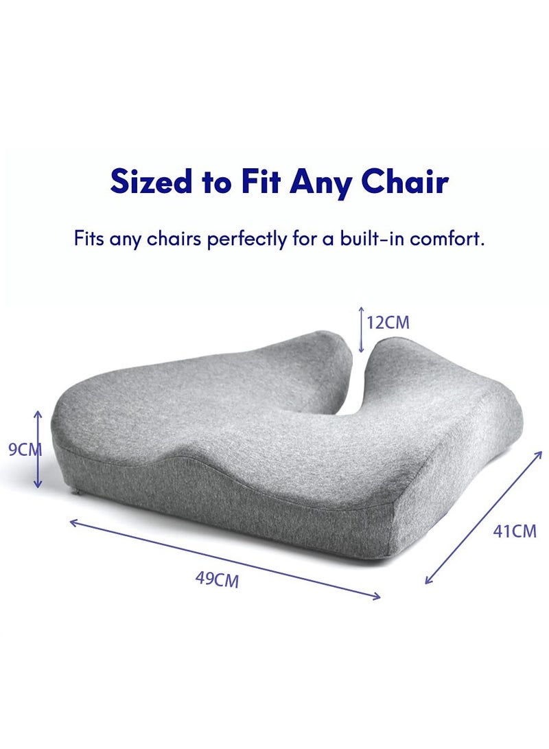 MIXDE Lab Patented Pressure Relief Seat Cushion for Long Sitting Hours on Office & Home Chair - Extra-Dense Memory Foam for Soft Support. Car Pad for Hip, Tailbone, Coccyx, Sciatica - Image 5