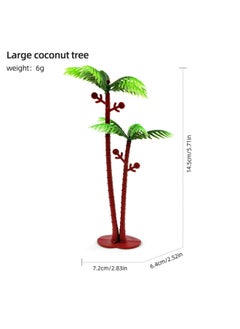 Dinosaur Themed Scene Decoration Simulation Plant Tree Wooden Head Fire Mountain Rock Fence Dinosaur Egg Sand Plate Model Access-Color:Big Coconut Tree
