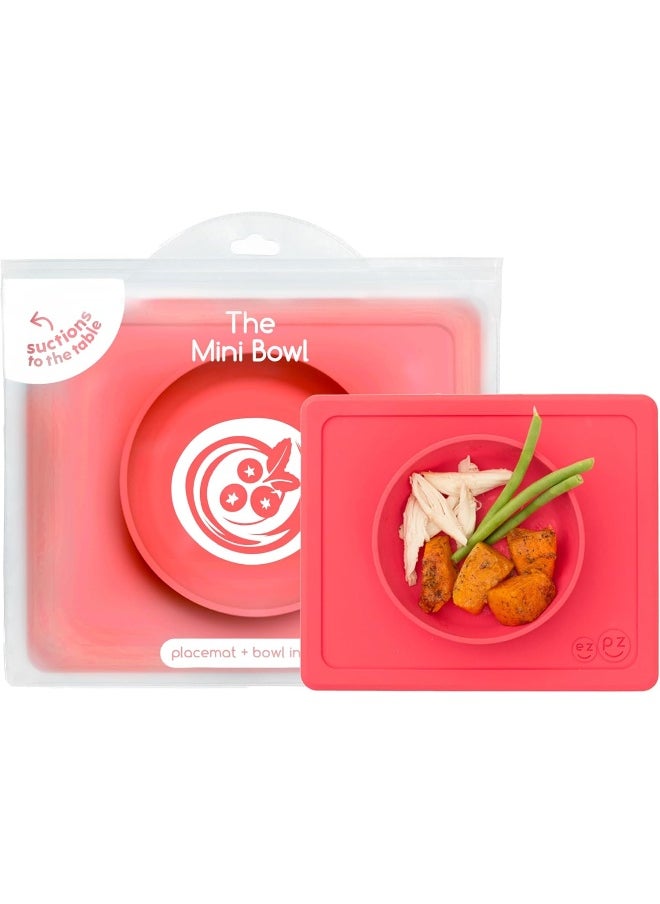 ezpz ezpz (Coral) - Mini Bowl - One-Piece Silicone placemat + Bowl  - Image 1