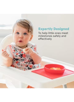 ezpz ezpz (Coral) - Mini Bowl - One-Piece Silicone placemat + Bowl  - Image 3