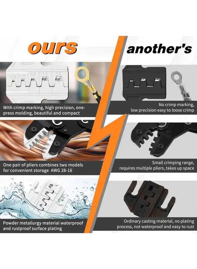 SN 58B Pro Ratchet Crimping Pliers Carbon Steel Handle Dupont PH2 0 XH2 54 Wire Terminal Crimper Tool - Image 5