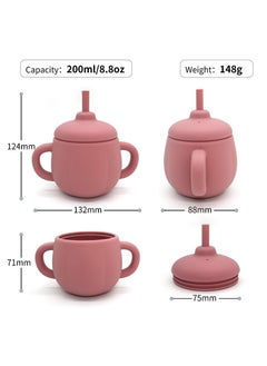 Gonice Silicone Straw Cup for Baby, Spill-proof Sippy Cup for Babies 6-12-18 Month, Open Training Water Cups with Easy-Hold Handle  - Image 2