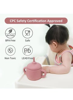 Gonice Silicone Straw Cup for Baby, Spill-proof Sippy Cup for Babies 6-12-18 Month, Open Training Water Cups with Easy-Hold Handle  - Image 3