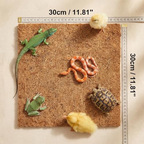 EBIEFLY 10Pcs Reptile Substrate Mat Carpet Chicken Nest Mat 30 * 30cm Natural Coconut Fiber Pet Mat Substrate Liner Terrarium Planter Liner for Lizard Turtle Snake Gecko Bearded Dragon Tortoise - Image 3