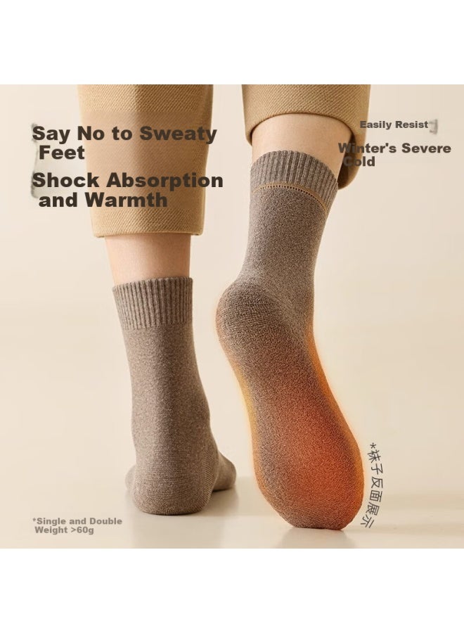 Picking up socks Pickup Socks Men's Winter Thickened Cotton Socks With Fleece Lining Warm Long Tube Socks - Image 2