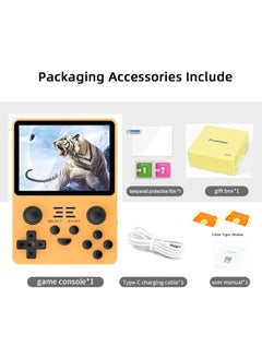 RGB20S Open Source Handheld IPS HD Handheld Game Machine Nostalgic Retro PSP Rocker Arcade FC Cross-border-Product Color:RGB20S Standard (16g +128g) Built-in 25000 + Games-Model:Yellow (english Version)