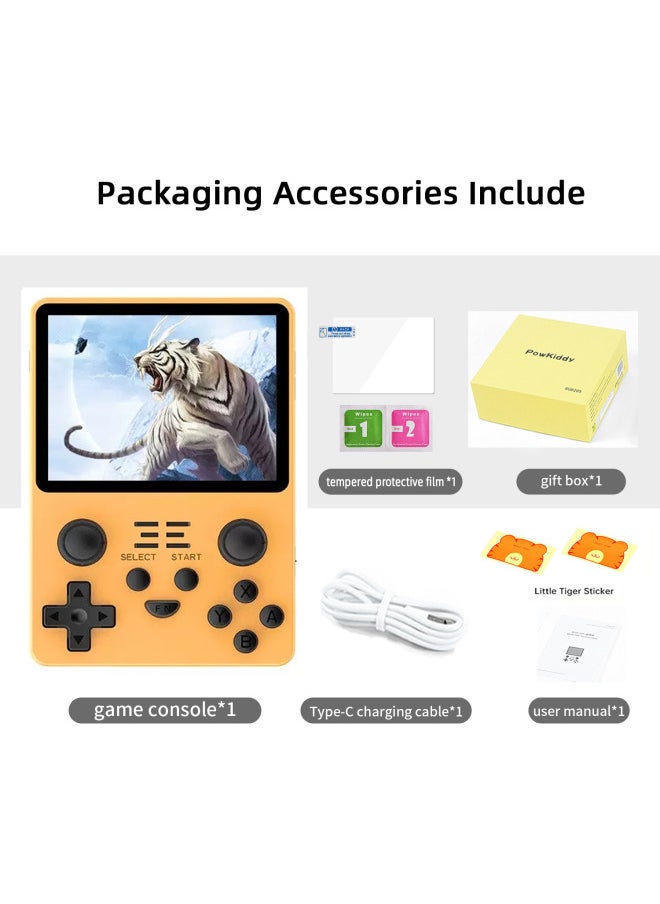 Generic - RGB20S Open Source Handheld IPS HD Handheld Game Machine Nostalgic Retro PSP Rocker Arcade FC Cross-border-Product Color:RGB20S Standard (16g +128g) Built-in 25000 + Games-Model:Yellow (english Version) - Image 1
