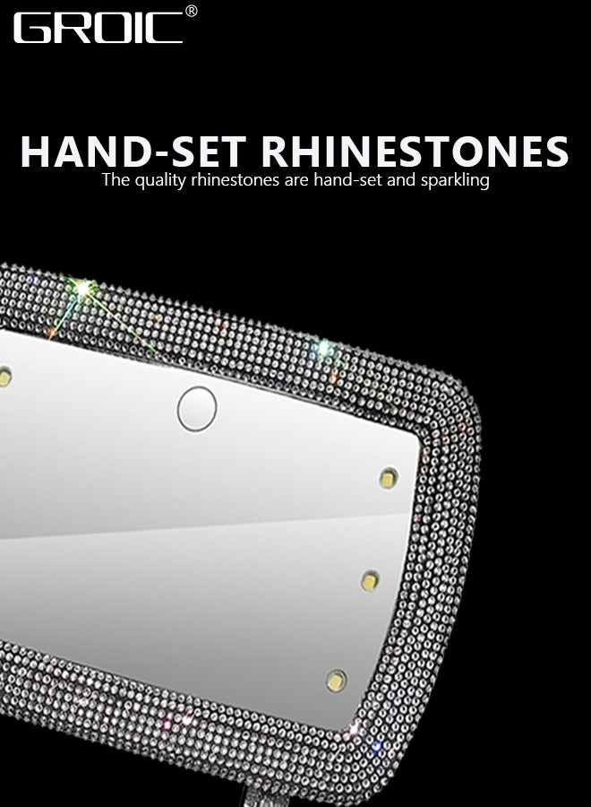 GROIC Car Sun Visor Vanity Mirror,Bling Makeup Vanity Mirror,Dimmable Clip-on Rear View Sun-Shading Cosmetic Mirror with Touch on Screen for Car Truck SUV - Image 2