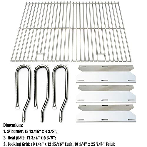 Direct Store Parts Kit DG131 Replacement for Jenn Air Gas Grill 720-0336 (Stainless Steel Burner, Heat Plate, and Solid Cooking Grid) - Image 2