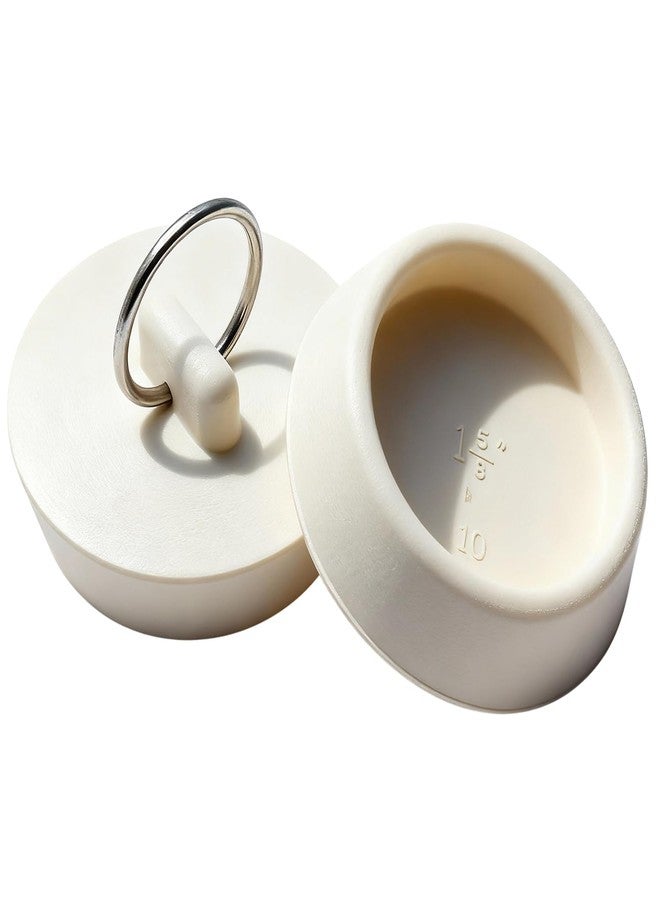 Uroventrix 2-Pack Universal Rubber Drain Stoppers - Fits 1-5/8” to 1-3/4” Drains, Bath Tub & Kitchen Sink Plug with Hanging Ring - Image 1