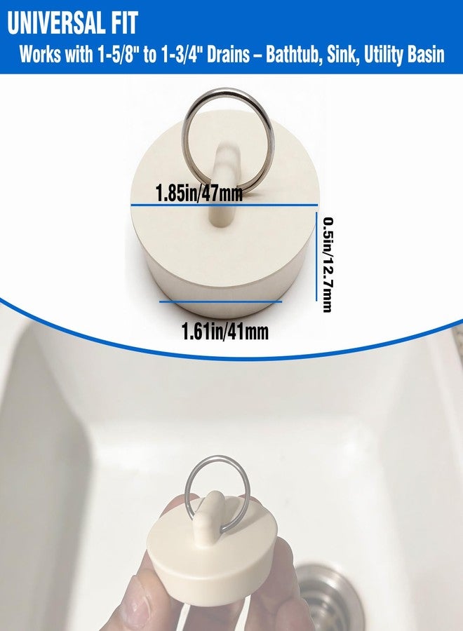 Uroventrix 2-Pack Universal Rubber Drain Stoppers - Fits 1-5/8” to 1-3/4” Drains, Bath Tub & Kitchen Sink Plug with Hanging Ring - Image 3
